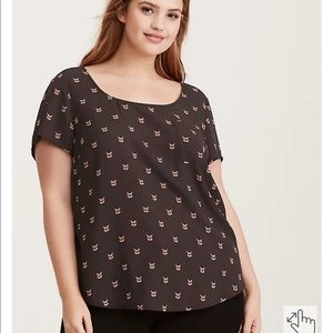 Torrid Fox Georgette Button-Back Blouse